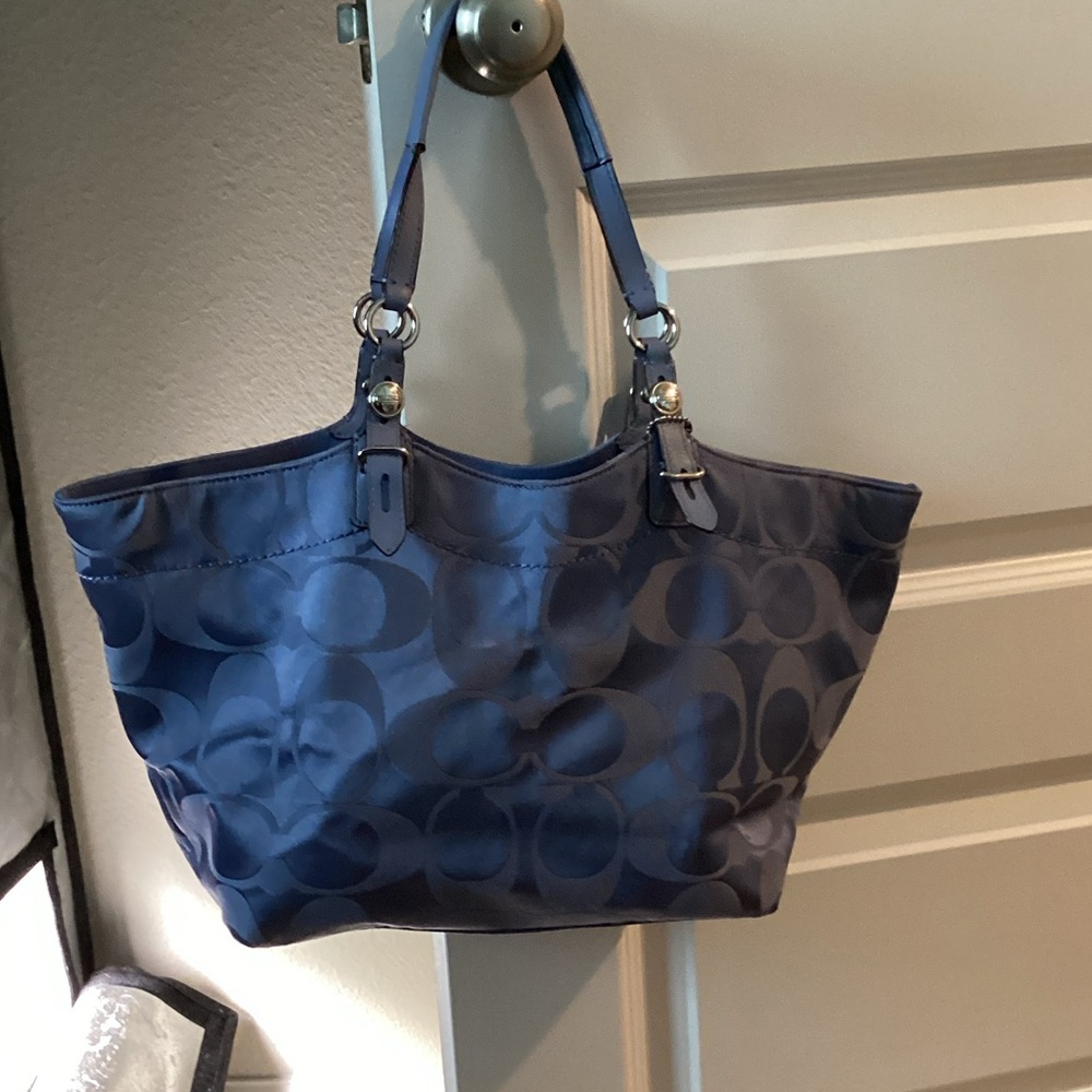 Coach Blue Signature Tote Bag